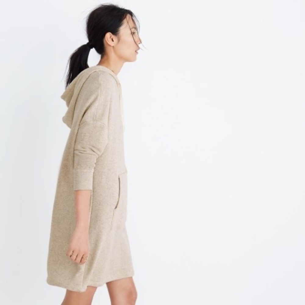NWT Madewell Hooded Sweatshirt Dress in Slate Gray - Picture 2 of 8